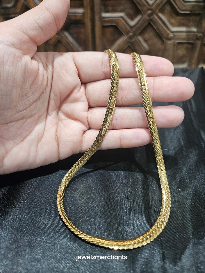 18k/ITALY Yellow Gold Filled Snake chain -(stamped 18K/ITALY)-Bonus Gift