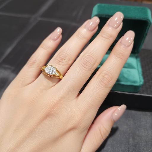 22K/Italy Yellow Gold Filled Ring(stamped 22K/Italy)Bonus Gift