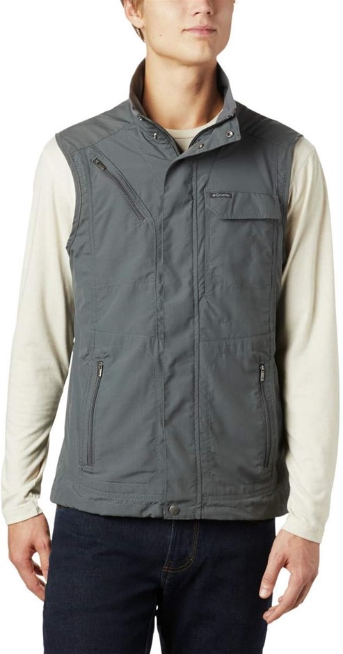COLUMBIA Men's Silver Ridge II Vest, Size L, Grill (028), AM0173. Buyers N
