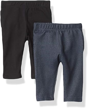 3 x 2-Pack THE CHILDREN'S PLACE Baby Girls Leggings, 9-12 Months, Black/Tru