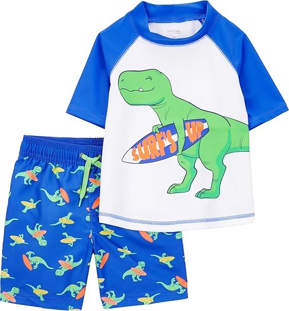 2 x 2pc SIMPLE JOYS By CARTER'S Boys' Swim (Trunk & Rashguard) Set, Size 5T