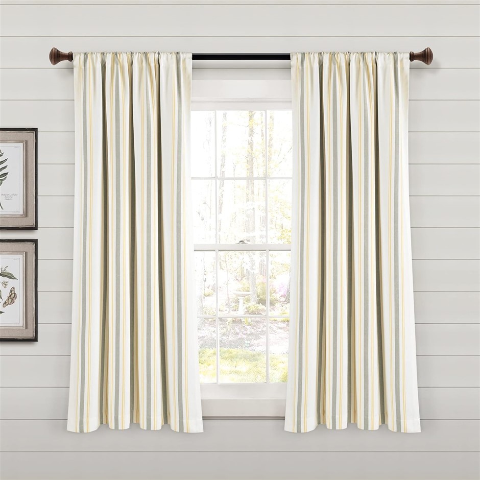 LUSH DECOR Farmhouse Stripe Yarn Dyed Eco-Friendly Recycled Cotton Window C