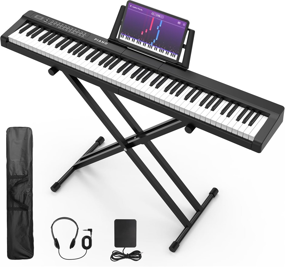 DIGITAL PIANO 88 Key Full Size Semi Weighted Electronic Keyboard Piano Set