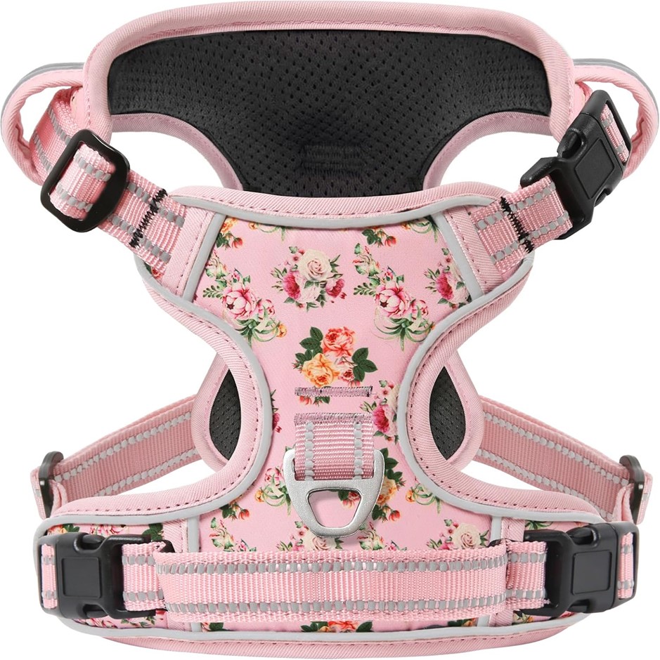 TIMOS No Pull Dog Harness,NO Need Go Over Dogs Head 3 Snap Buckles, Large.