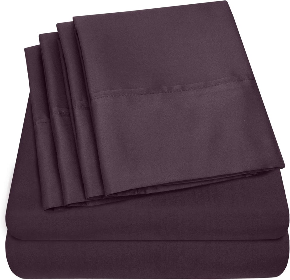 4 Piece 1500 Thread Count California King, Purple