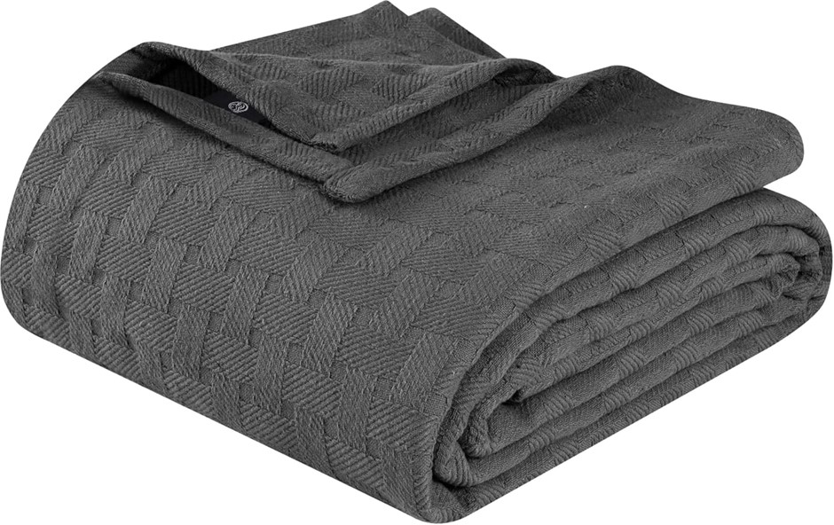 SUPERIOR 100% Cotton All-Season Blanket, Basket Weave