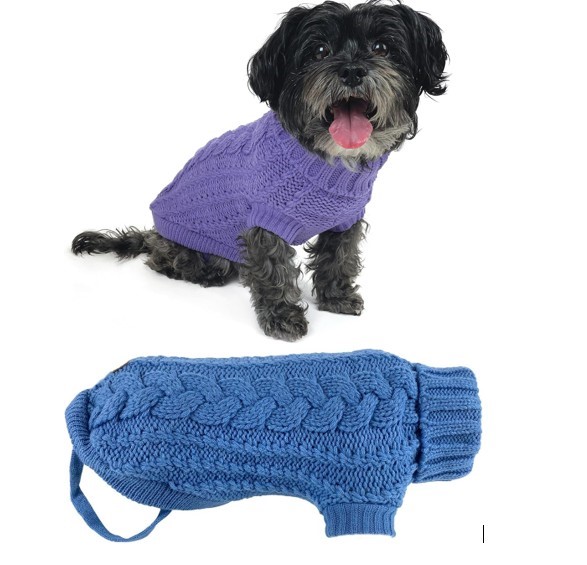 2 X HUSKIMO 46CM DOG FRENCH KNIT JUMPERS, Comprises of: 1 x Lavender & 1 x