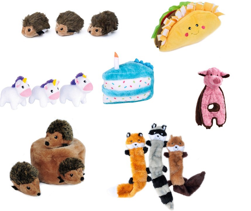 7 x Assorted Plush Dog Toys