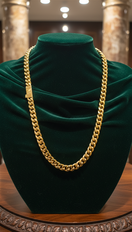 18k Italy Stamped Yellow Gold Filled Chain-Quality Guarantee-55cm