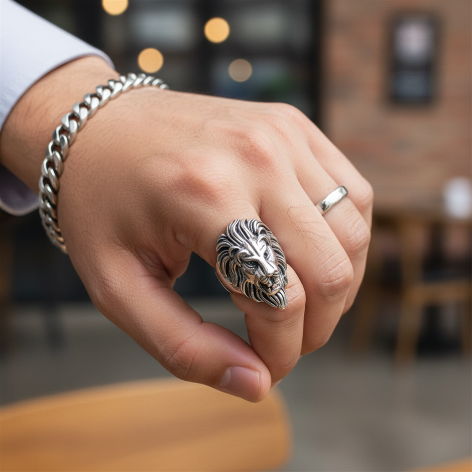 Italy Stamps 925 Silver Hip Hop Men's Ring (Stamps)-11 US