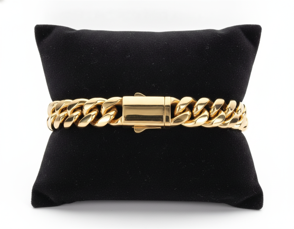 18k Italy Stamped  Yellow Gold Filled Bracelet-Quality Guarantee-17.5cm