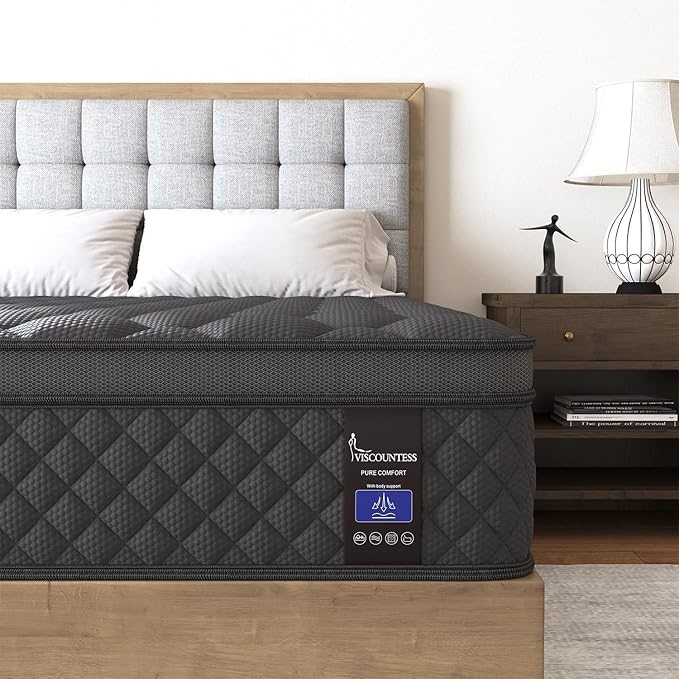 VISCOUNTESS King Hybrid Mattress 34cm Euro Top Medium Firm for Back & Lumba
