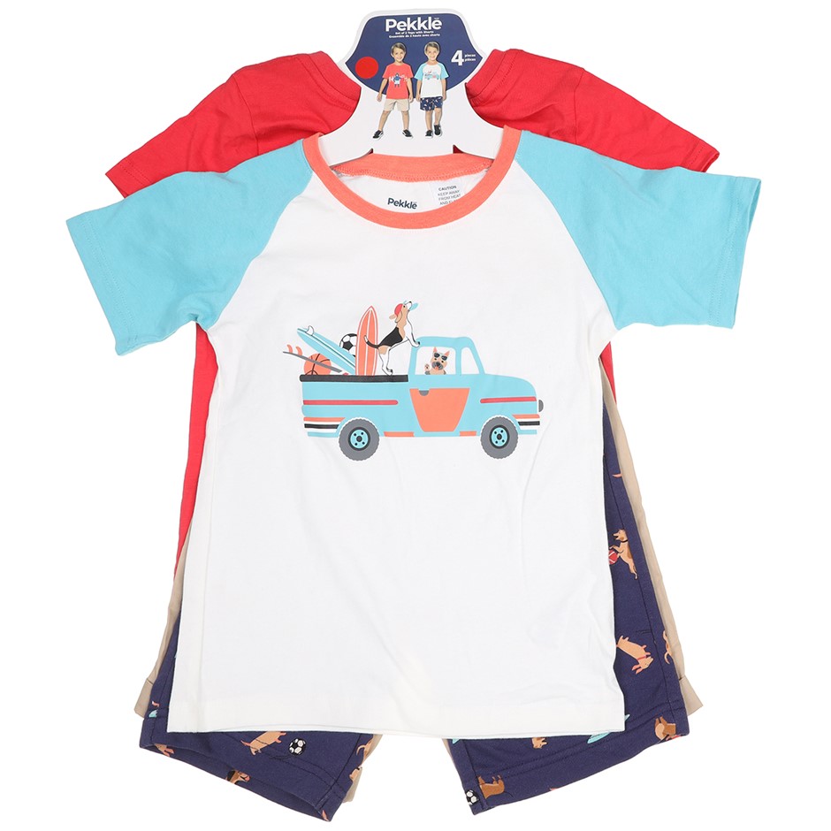 PEKKLE Boy's 4pc Set, Size 7, Cotton/Elastane, Surfing. Buyers Note - Disc