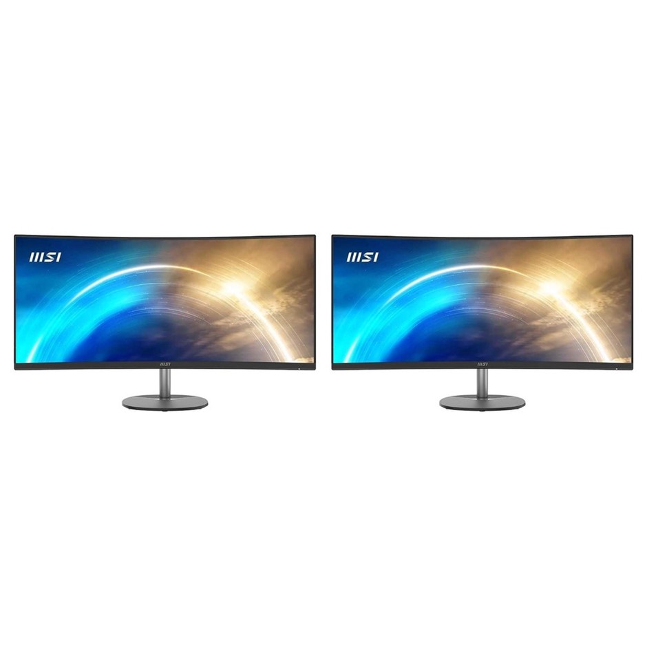 2 x MSI PRO MP341CQ 34" UWQHD 100Hz, RRP: $698, Incl: 2 x MSI PRO MP341CQ 3