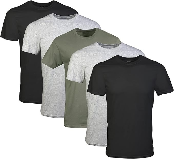 GILDAN Men’s Crew T-Shirt MultiPack (6-Pack). Size: Large. Colours: As Pict