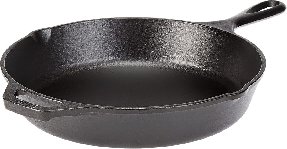 LODGE 13.25 Inch Cast Iron Skillet with Helper Handle, Black (L12SK3).