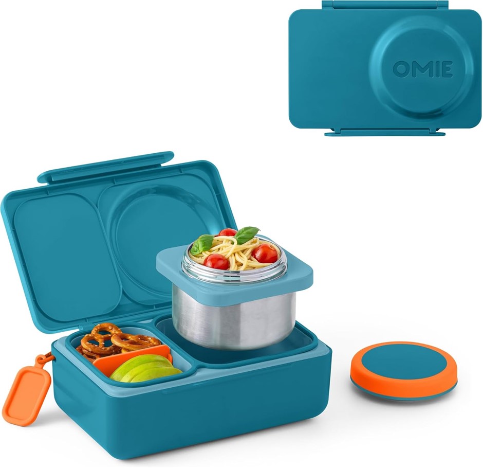 OMIEBOX UP Kids Insulated Bento Lunch Box with Leak-Proof, Teal Green (15.7