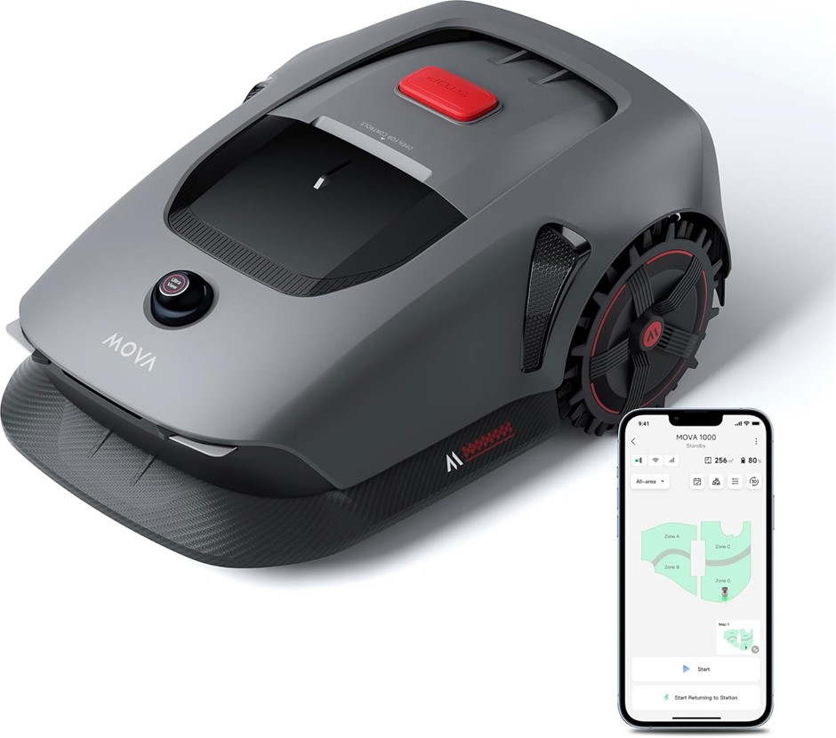 MOVA 1000 Robotic Lawn Mower, UltraView Wire-Free Setup and Accurate Mappin