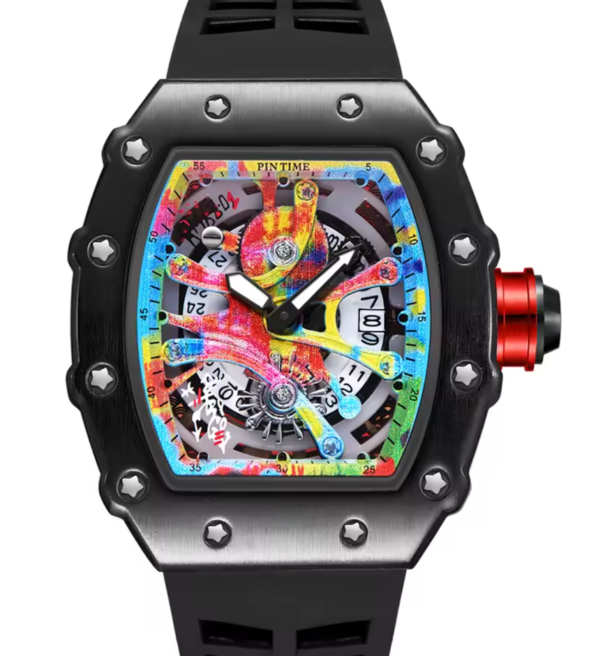 PINTIME QUARTZ GRAFITI DIAL 50MM STEEL