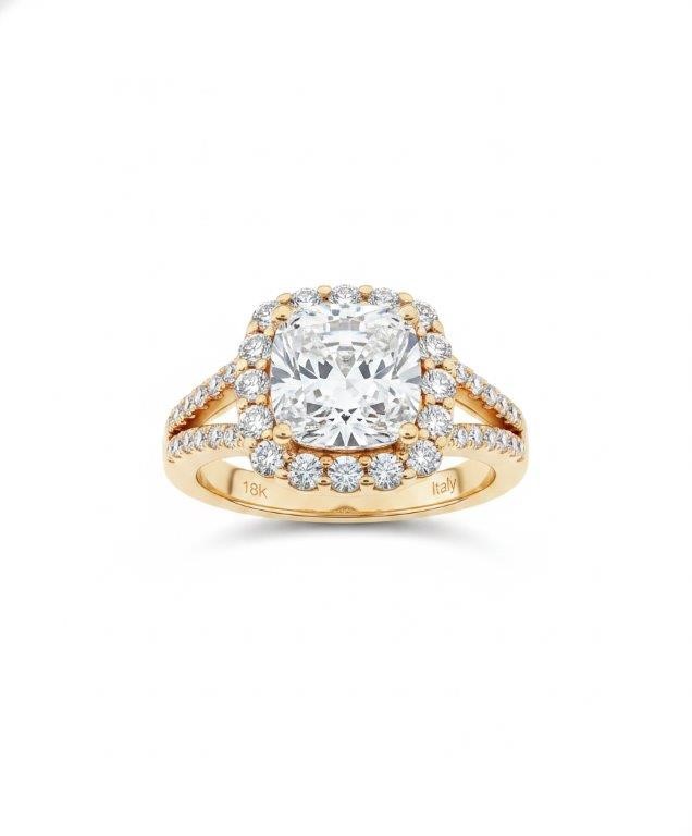18K/Italy 2.5ct princess Cut Yellow Gold Filled Ring Warranty Quality-7US