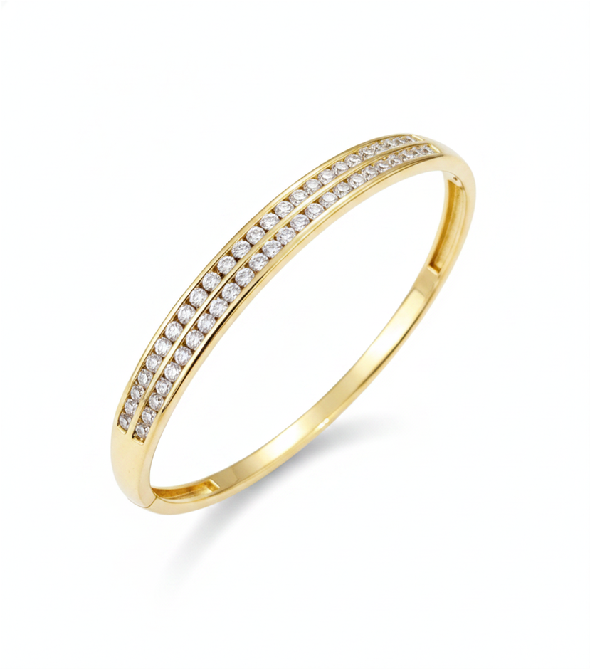 22k/ITALY Yellow Gold Filled bangle -(stamped 22k/ITALY)-60mm