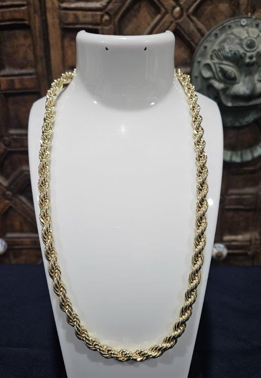 14K/Italy Stamped Yellow Gold Filled Rope Chain -50cm-Bonus Gift