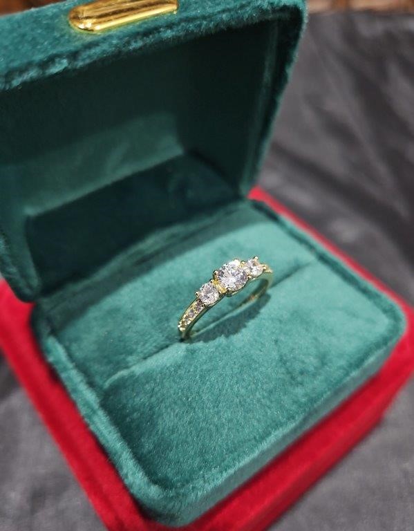14K/Italy 1.5ctw Yellow Gold Filled Ring(stamped)Warranty Quality-9US