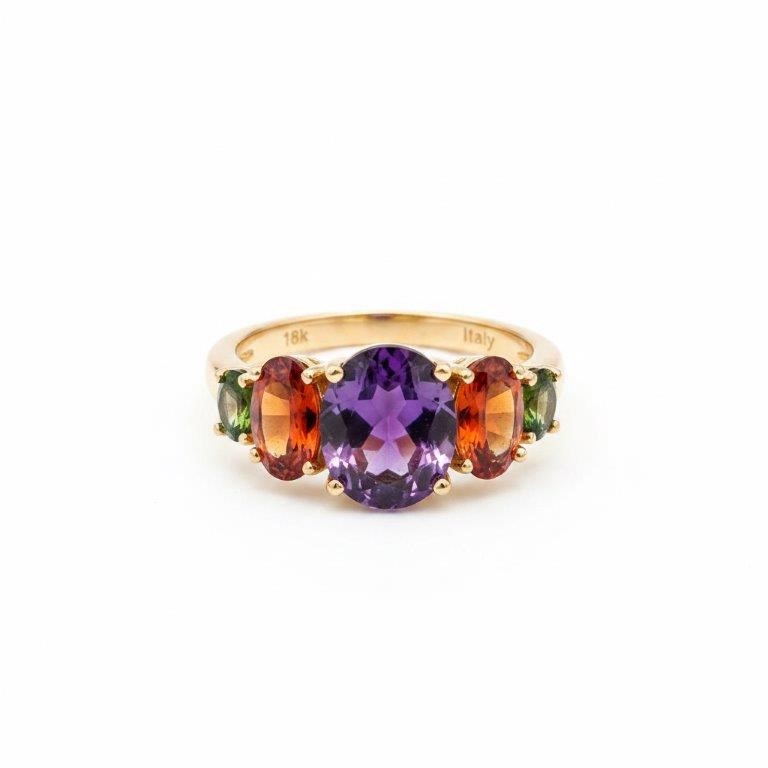 18K/Italy 3.5ctw Oval Cut Yellow Gold Filled Ring Warranty Quality-10US