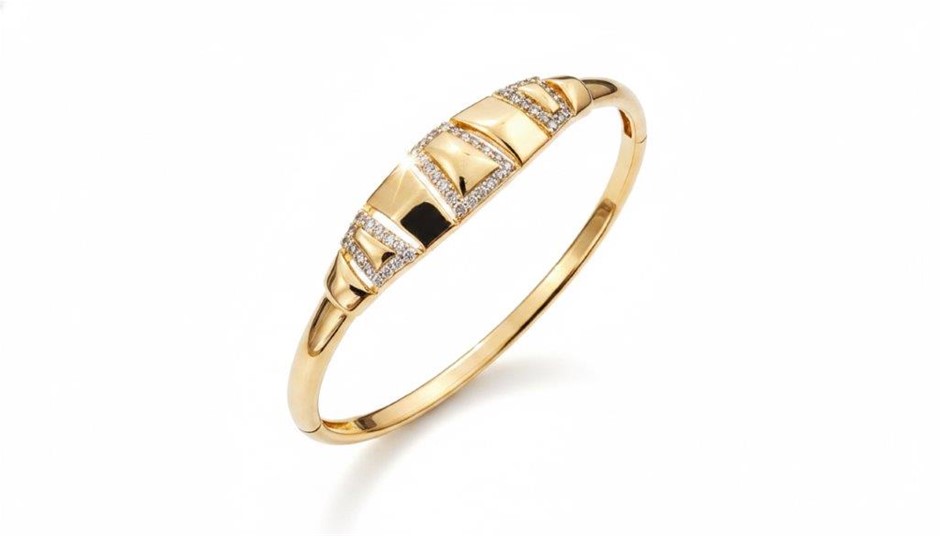 18K/ITALY Rose Gold Filled bangle -(stamped 18K/ITALY)-Bonus Gift