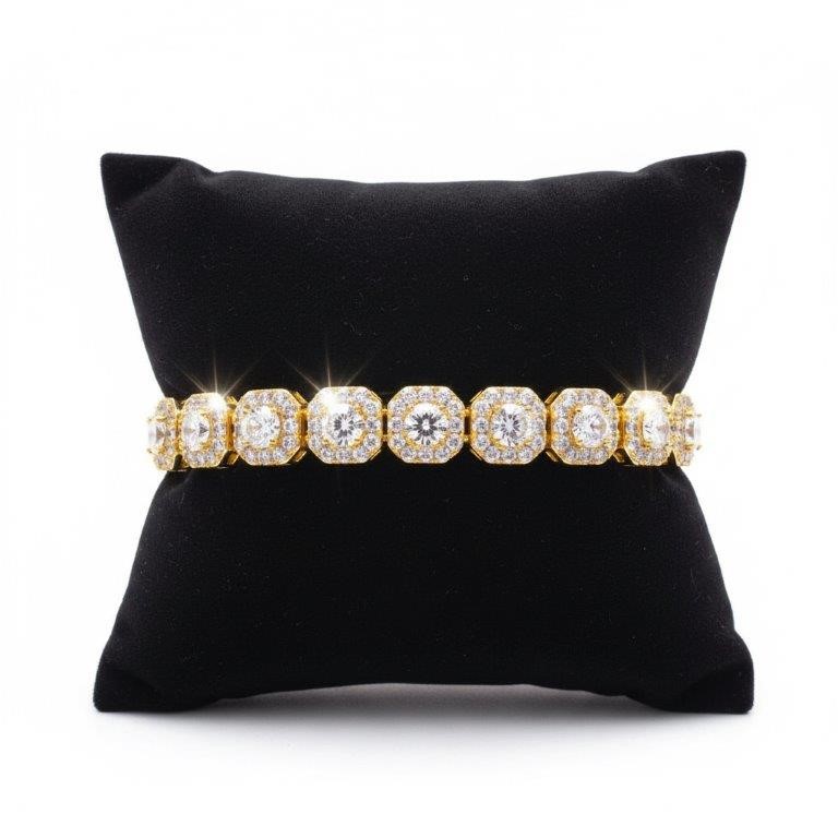18k Yellow Gold Filled Bracelet stamped(18K)-17.5cm