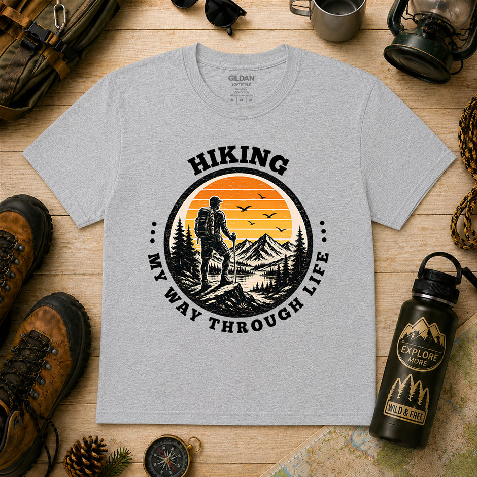"Hiking My Way Through Life T-Shirt!" Outdoor's Adventure - Xlarge