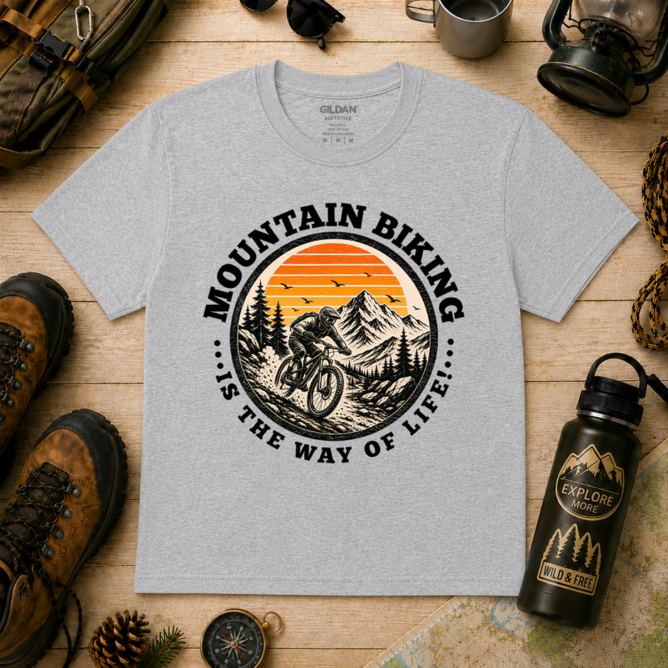 "Mountain Biking Is The Way Of Life T-Shirt!" Outdoor's Adventure - Large