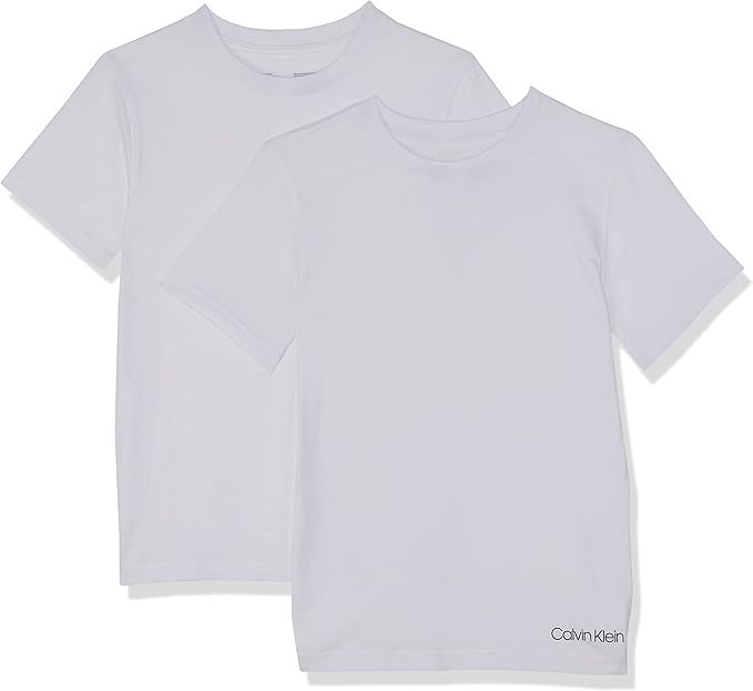 2 Pack x CK Baby Boys Crew Neck T-Shirt, Size M(8/10), White/White, 5140. R