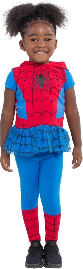 MARVEL AVENGERS Girl's Spider-Gwen Captain America T-Shirt & Leggings, Size