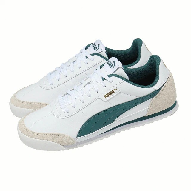 PUMA Turino II OG Shoes, Size US11.5, White/Emerald Ice/Snow/Gold (17), 233