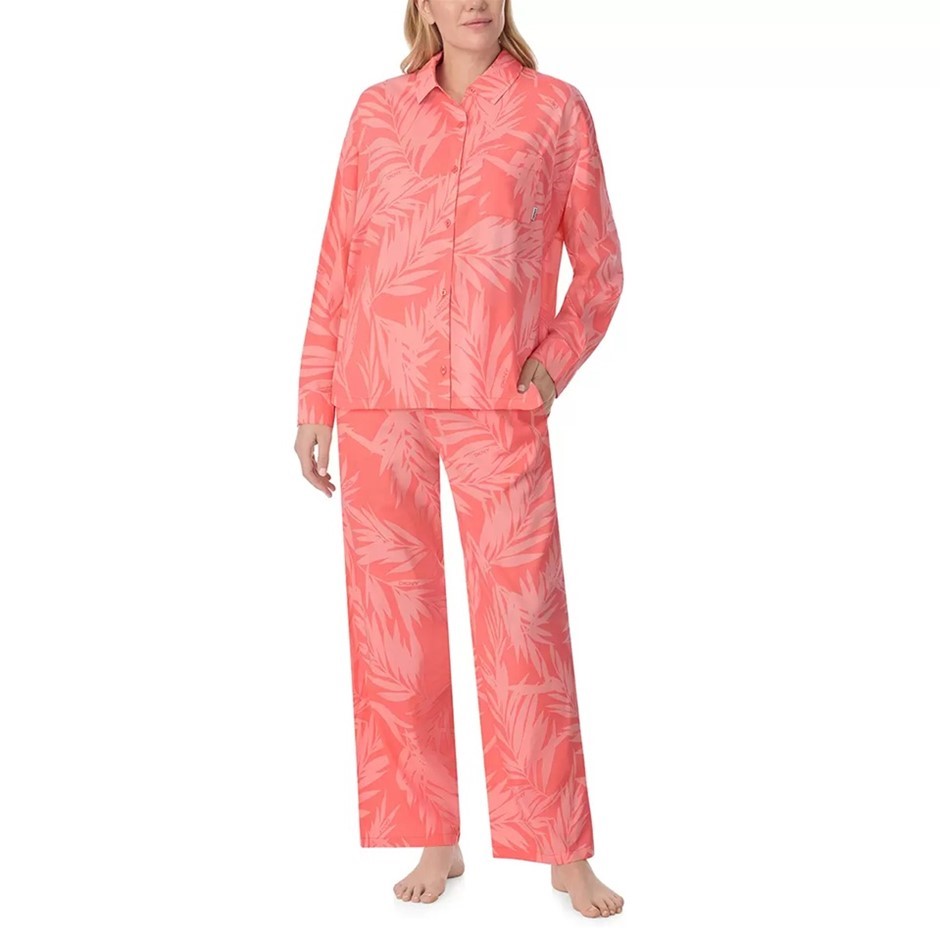DKNY Women's 2pc Cotton Blend PJ Set, Size L, Coral. Buyers Note - Discoun