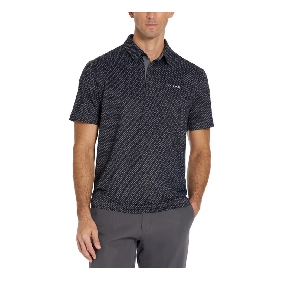 TED BAKER Men's Golf Polo, Size 2XL, Wicking & Quick Dry, Black. Buyers No