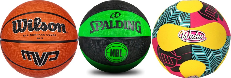 BUNDLE 3 Pack Balls of Wahu Soccerball + Spalding NBL Outdoor Basketball, G