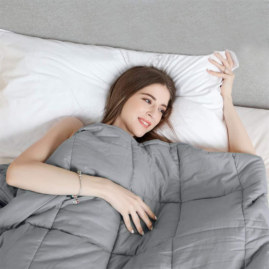 LUXOR Microfibre Weighted Blanket Heavy Gravity. Weight: 3.2kg, Colour: Gre