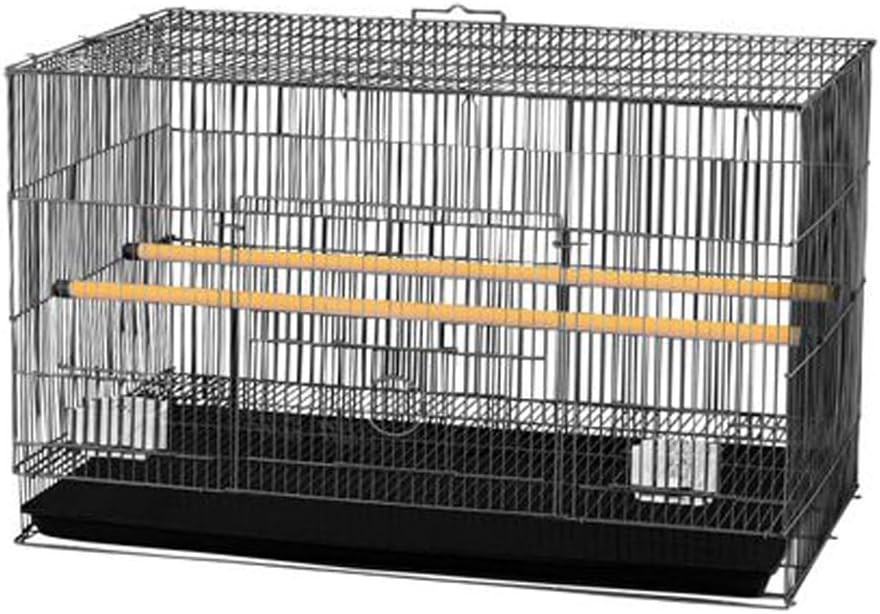YATSAL Square Bird Cage, 76 cm x 46 cm x 47 cm Size, Black.
