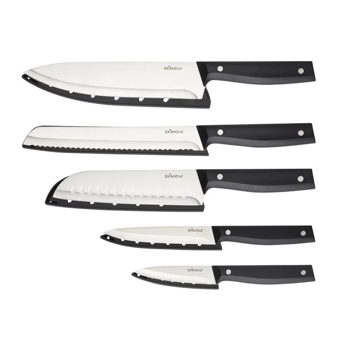 HAMPTON FORGE - 5-Piece Knife Set with Blade Guards NB: Slightly damage pac