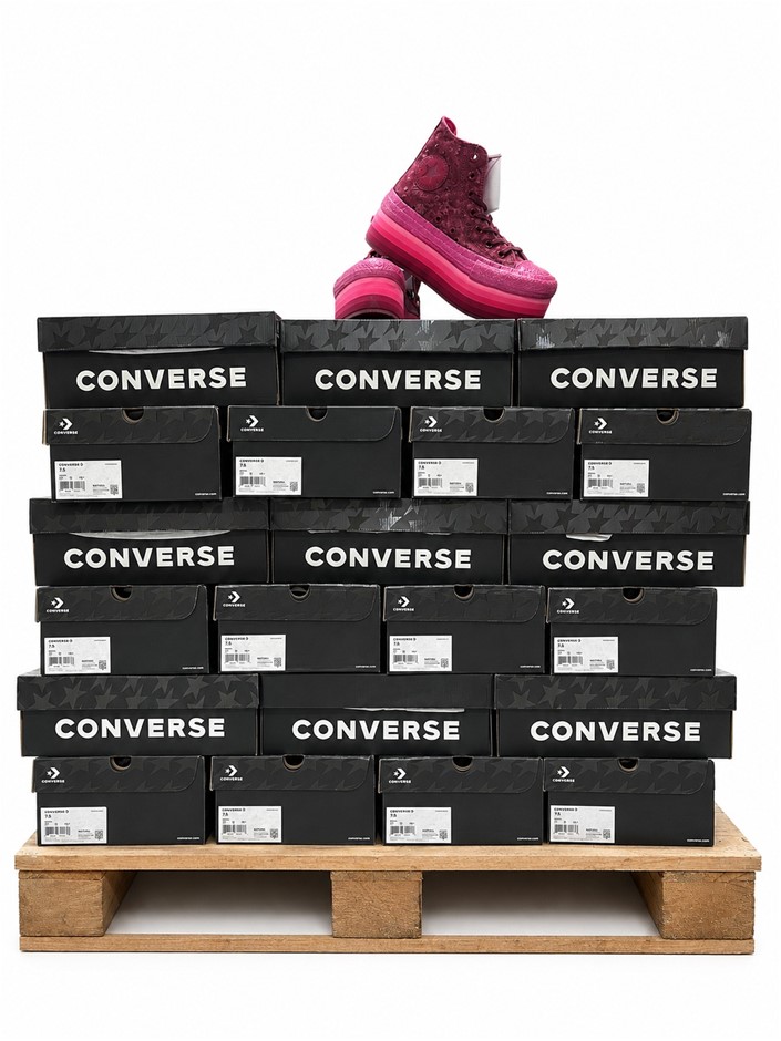 100 x CONVERSE Women's Chuck Taylor All Star Lift Hi Miley Cyrus Pink, Si