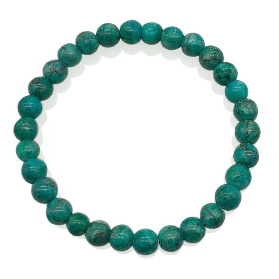 8mm African Jasper Turquoise Beaded Bracelet