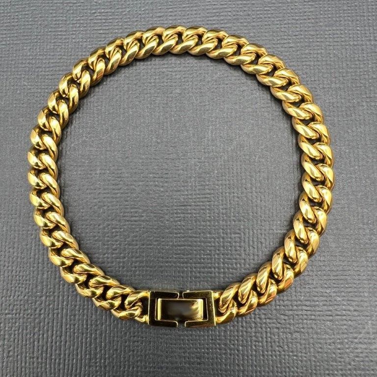 18K Gold-Filled Cuban Chain Bracelet, 8MM Wide - 17.8cm