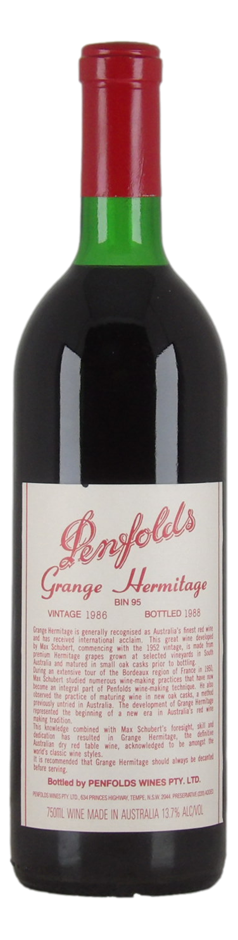 Penfolds Bin 95 Grange Hermitage 1986 (1x 750mL) SA.