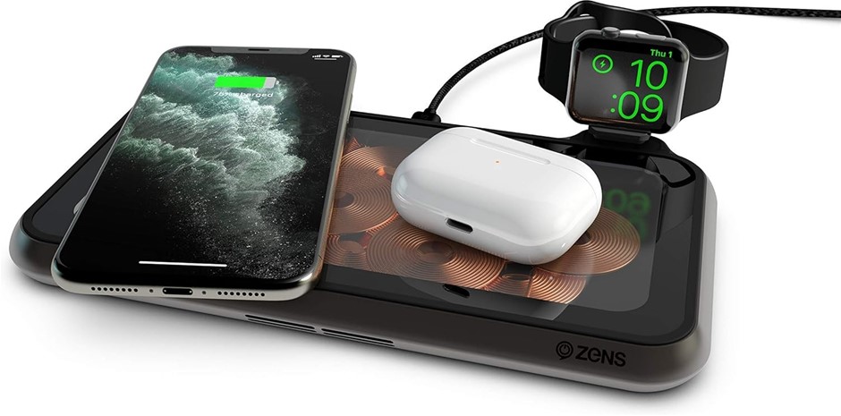 ZENS Liberty 16 Coil Glass Dual Wireless Charger. NB: Minor Use.  Buyers No