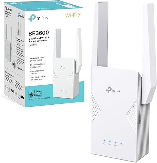 TP-LINK WiFi 7 RE225BE Dual-Band WLAN Repeater BE3600Mbps, 1 Gigabit Port,