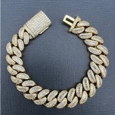 18k Yellow Gold Filled Cuban Bracelet stamped(18K)-20cm