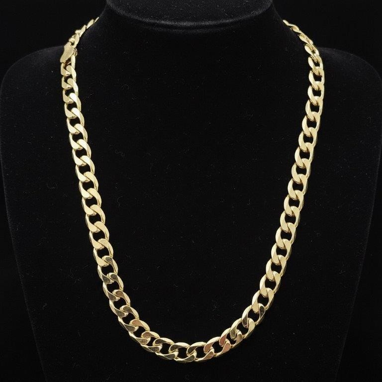 18KGold-filled/Italy Stamped Yellow Gold Filled Cuban Chain -55cm-10mm