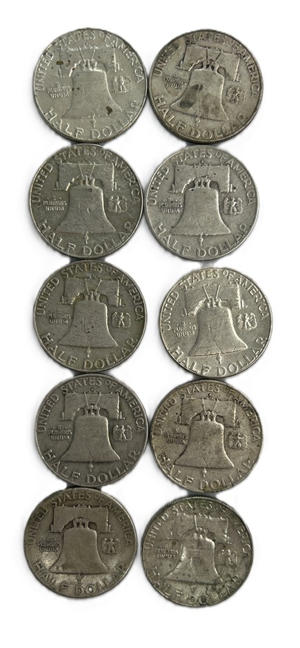 Mixed Lot Of United States Franklin Half Dollar Silver Coins